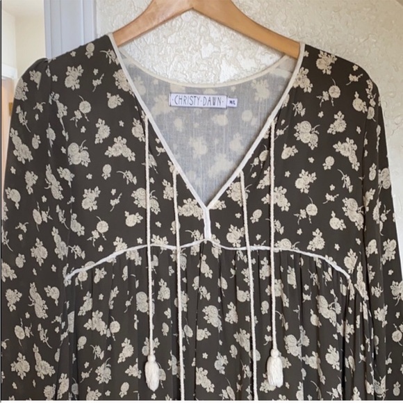 Christy Dawn Floral Maxi Dress in Brown and Cream - Picture 1 of 5